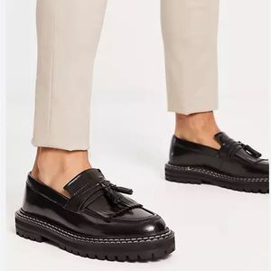 ASOS DESIGN Machine premium leather chunky tassel  Shoes Black Men’s 10